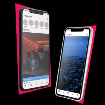 Vorschaubild eines Social-Media-Videos mit eingeblendeten Szenen auf einem mobilen Endgerät zur zielgruppengerechten Ansprache